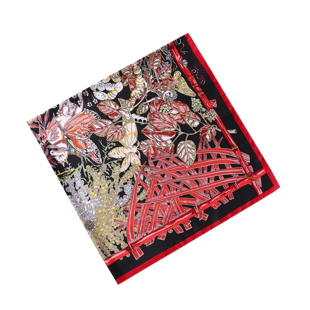 1 шт. женский платок модный саржевый Шелковый квадратный шарф большого размера Женская бандана 130 см мягкий теплый шейный платок аксессуары для хиджаба