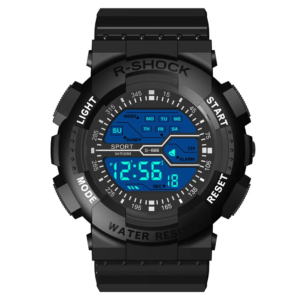 

HONHX Clock Relogio Sport Watch Men Waterproof Life Luminous Multi Function Rubber Band Electronic Wristwatch Reloj Zegarek 30*