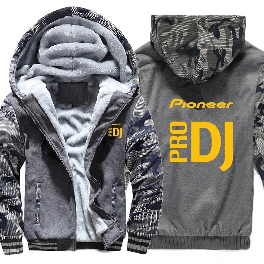 

Winter New Pioneer DJ Pro man Hoodies Camouflage sleeve Jacket Hoody Zipper Fleece Pioneer DJ Pro Sweatshirt
