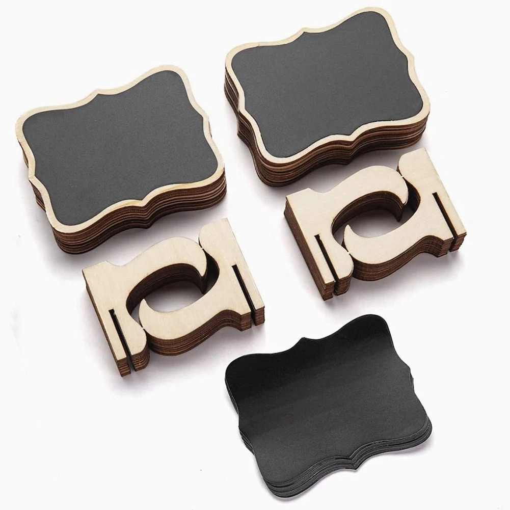 

24 Pack Mini Chalkboards Signs with Support Easels for Table Numbers, Weddings, Party Decoration