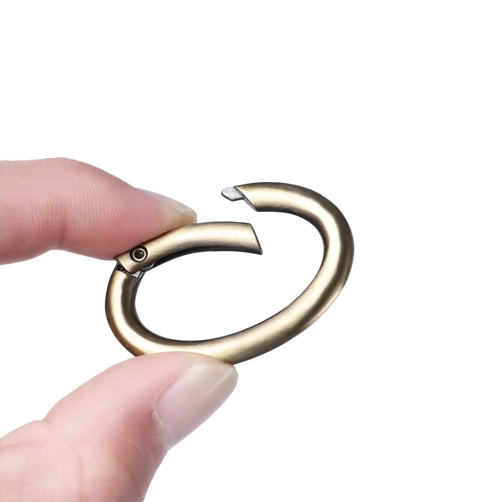 

2PCS Zinc Alloy Plated Gate Spring Oval Ring Buckles Clips Carabiner Purses Handbags Oval Push Trigger Snap Hooks Carabiners