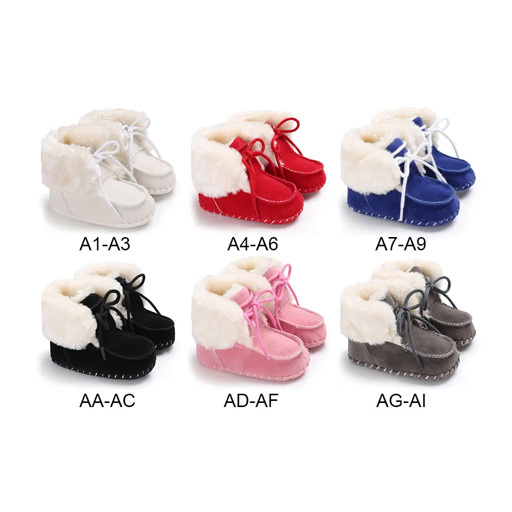 Зимние сапоги для малышей мягкая подошва новорожденных нескользящая обувь с