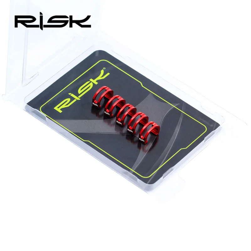 Red RISK 5 шт. велосипедный кабель корпус направляющая C зажимы Универсальный MTB дорожный велосипед стойки Кабельные направляющие зажим полые алюминиевые C Пряжки зажимы - Цвет: Red