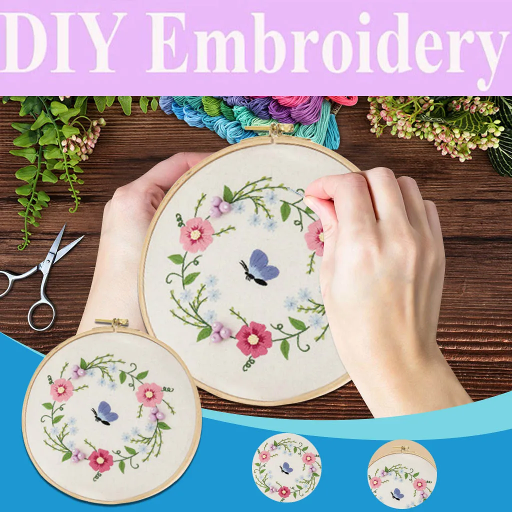 Красивая гирлянда DIY живопись изысканный узор ручная вышивка аксессуары набор