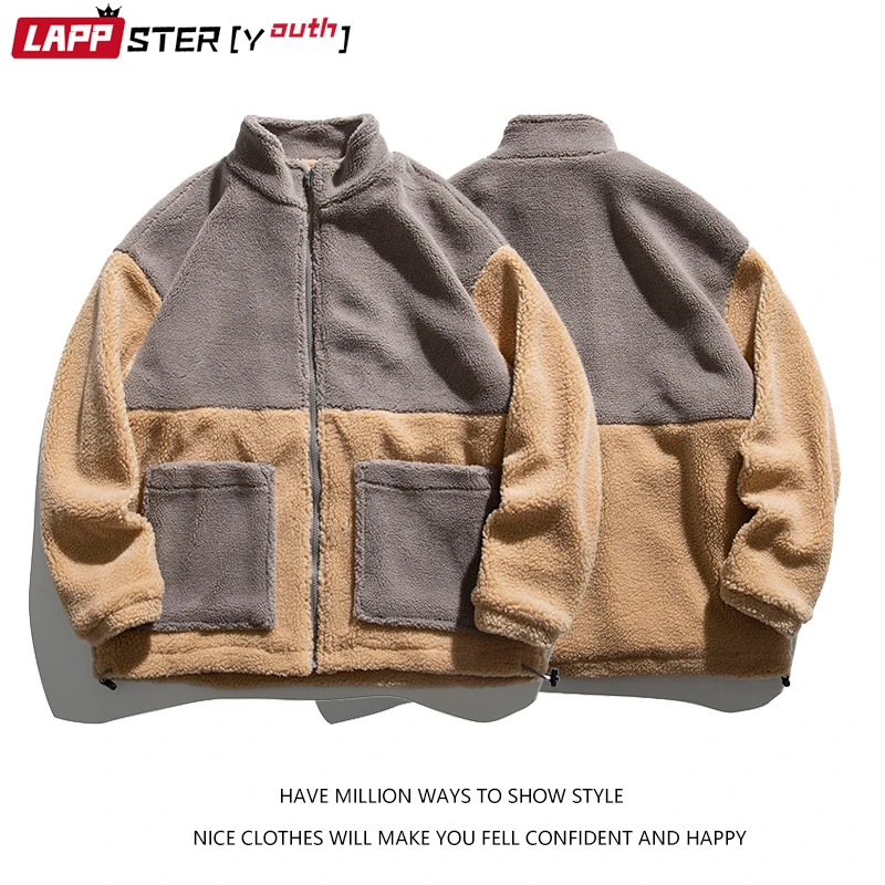 

LAPPSTER-Youth Men Winter Patchwork Colorful Jackets Coats 2022 Mens Big Pocket Streetwear Cotton Parkas Man Kpop Casual Outwear