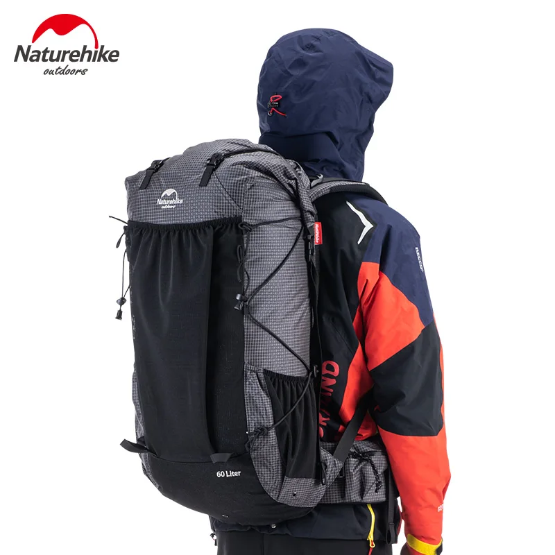 Kopen Naturehike Outdoor Klimmen Tas Grote Capaciteit Reizen Wandelen Camping Rugzak 60 + 5L Lichtgewicht Bergbeklimmen Rugzakken Zwart