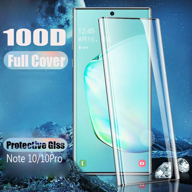 100D Защитное стекло для Samsung Galaxy S8 S9 S10 Plus Note 10 Pro экрана 8 9 S10e стекло|Защитные стёкла