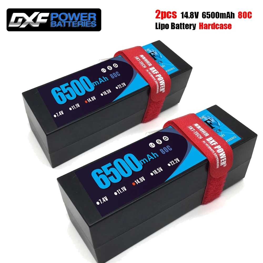 DXF Lipo Battery 4S14.8V 7000mah 60C/4S 14.8V 6500mah 80C /2S 7.4V 6200mah 80C HardCase for 1/10 1/8 truggy Buggy RC Car truck enlarge