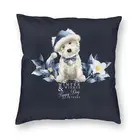 Наволочка для подушки в скандинавском стиле с изображением милой Санта-стиса, Полиэстеровая наволочка с изображением собаки West Highland White Terrier, домашний декор