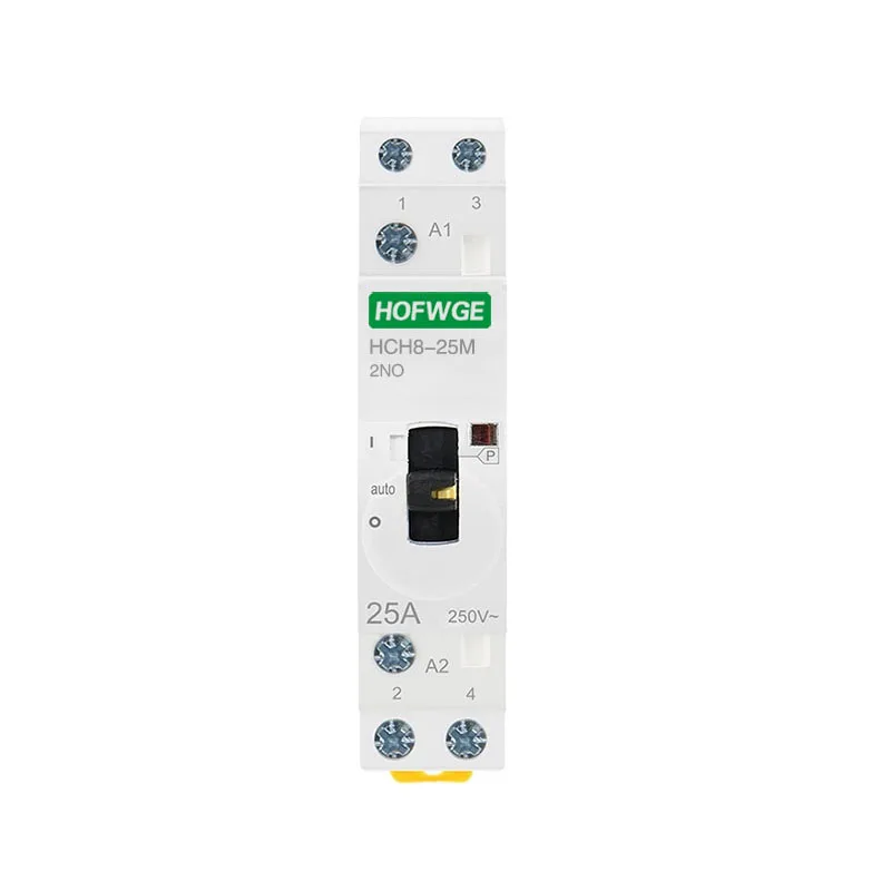 HCH8-25M 2P 16A 20A 220V Din Rail бытовой модульный контактор переменного тока с ручным