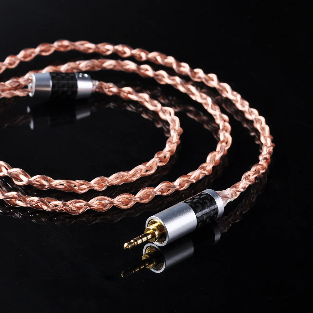 OFHC 24 AWG 6N высокой чистоты Медь кабель 2,5/3,5/4,4 мм балансный кабель с MMCX/2PIN/QDC для BL-03 BLON ZS10 PRO ZSX C12 BA5