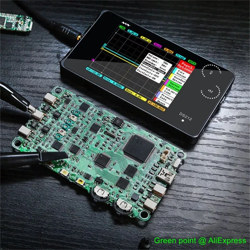 Портативный 2 канальный цифровой осциллограф Mini DS212 USB интерфейс с сенсорным