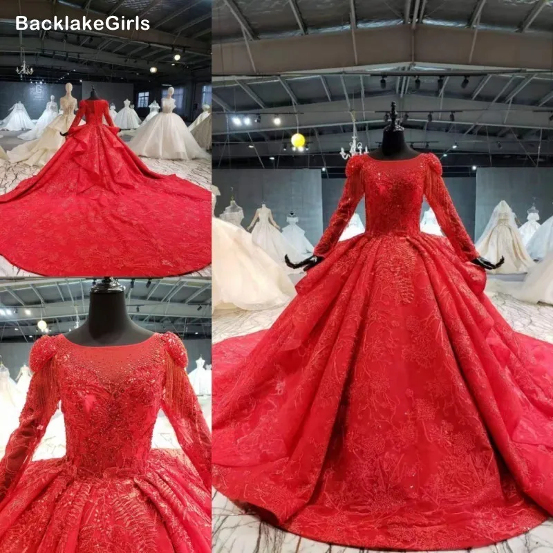 Красное Бальное Платье Свадебное платье 2020 бисероплетение кисточка длинный