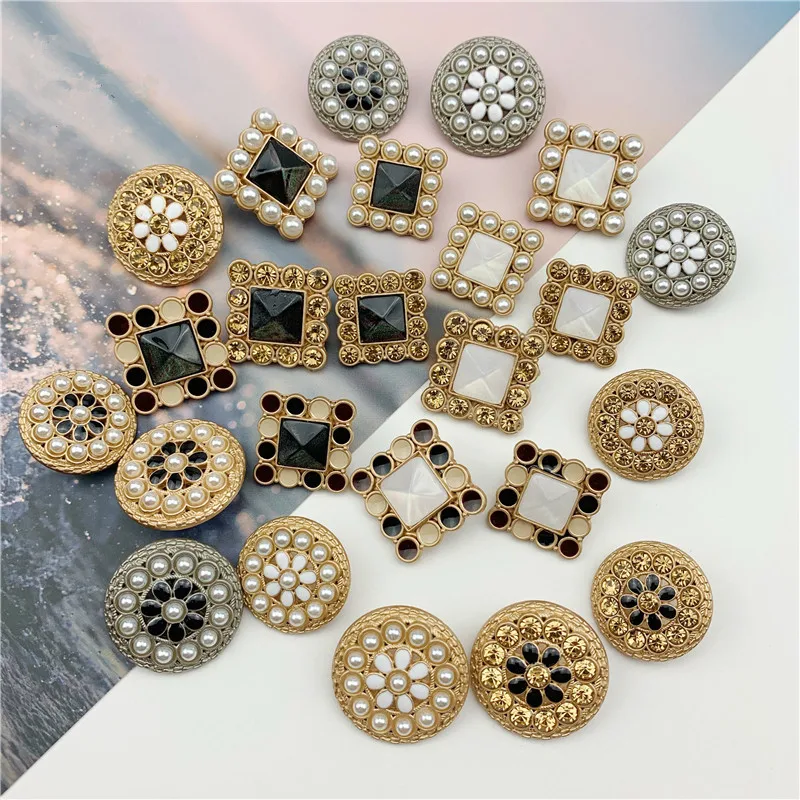 2 шт. жемчужные металлические пуговицы для одежды стразы алмазные декоративный