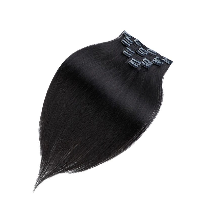 Leshine Remy прямые человеческие волосы для наращивания на заколках 100% 7 шт./компл.