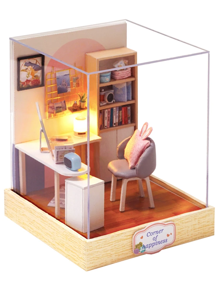 Кукла ручной работы дом Мебель Miniatura DIY Кукольные домики миниатюрный кукольный домик деревянный Игрушечные лошадки для детей Взрослые подарок на день рождения hlz - Цвет: QT30