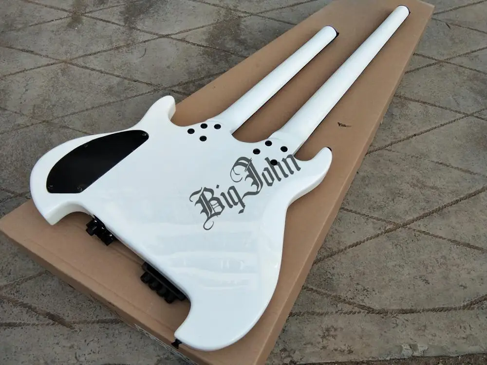 Электрическая гитара с двойной горловиной 4 струнами верхними басами и 6 нижняя