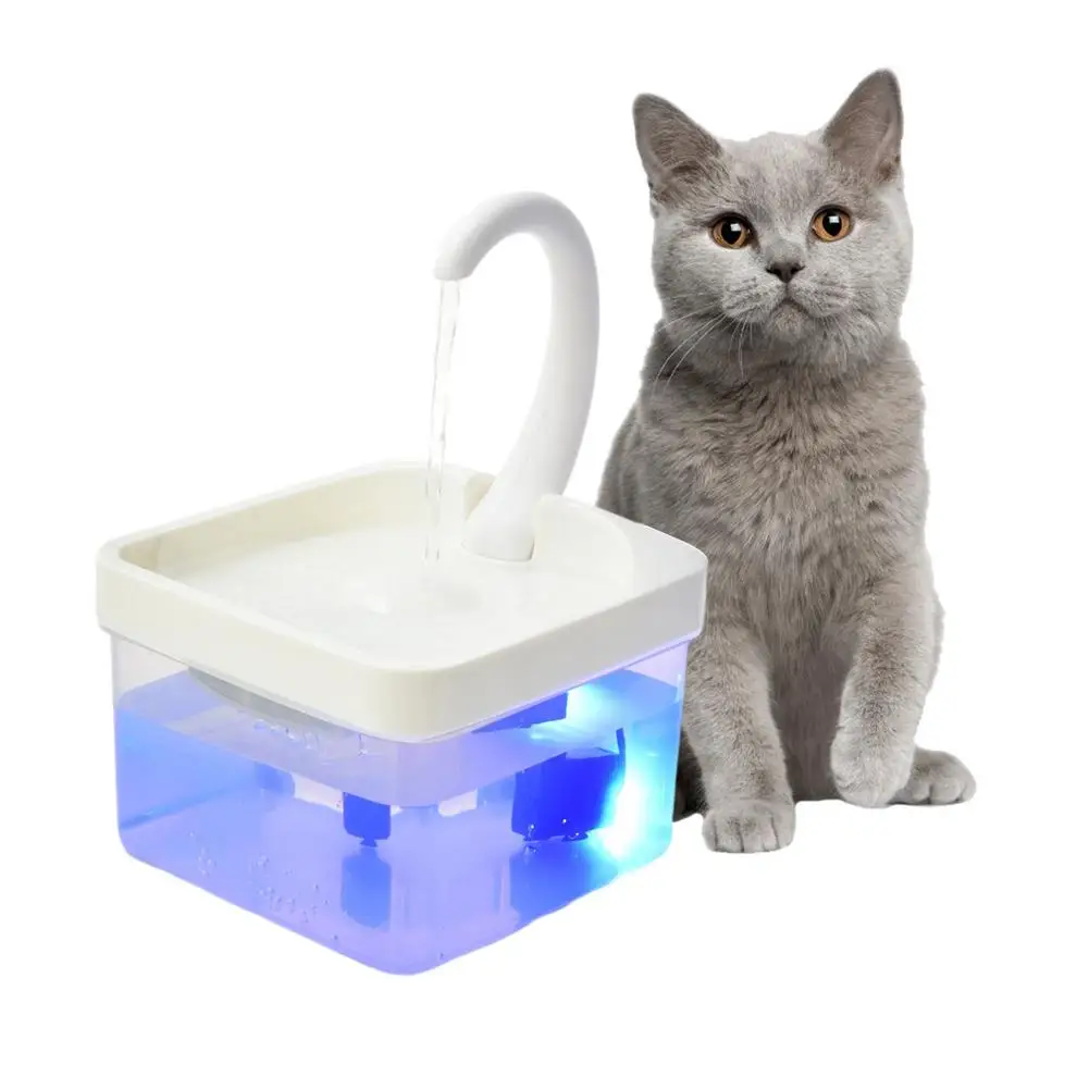 

Swan Neck Pet Fountain 2L LED Blue Light USB Powered Automatic Water Dispenser Feeder Drink Filter For Cats Dogs Pet Supplier