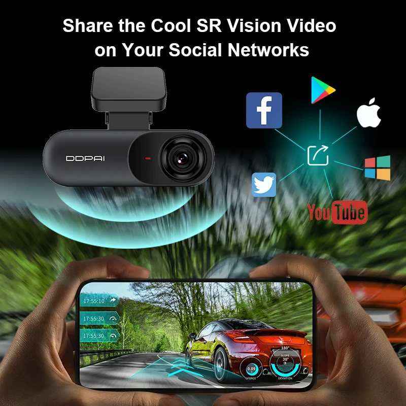 

DDPAI Dash Cam Mola N3 1600P HD GPS Vehicle Drive Auto Video DVR 2K Android Wifi Smart Connect Car Camera Recorder 24H Parking