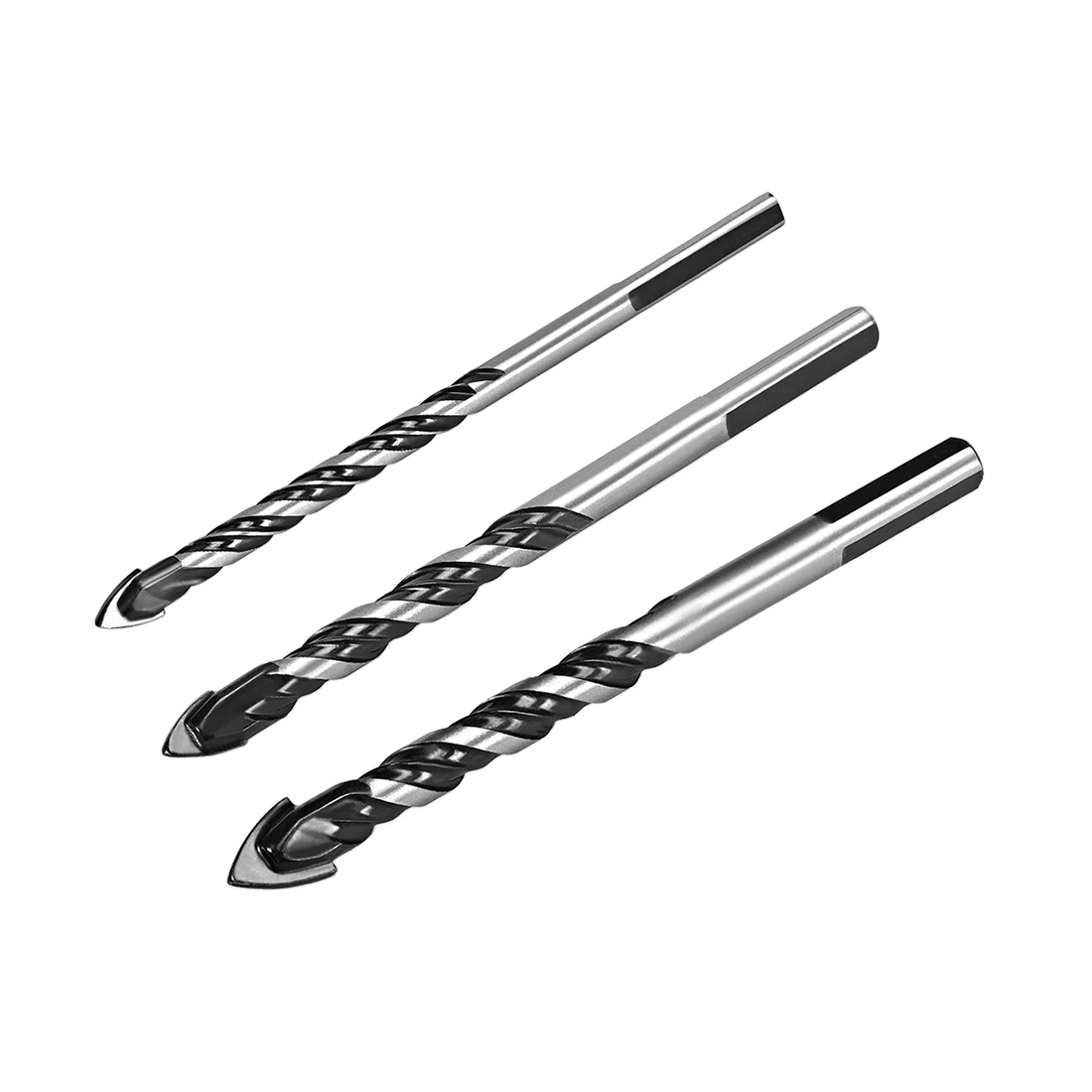 

uxcell 2/3/5pcs Triangle Tip Drill Bits for Drilling in Ceramic Glass Tile Concrete Brick Wood and Marble to Plastic Glass