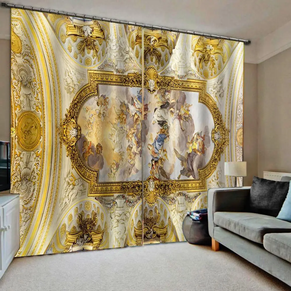 

Bedroom 3D Window Curtain Luxury living room decorate Cortina eruope curtains anigel curtain