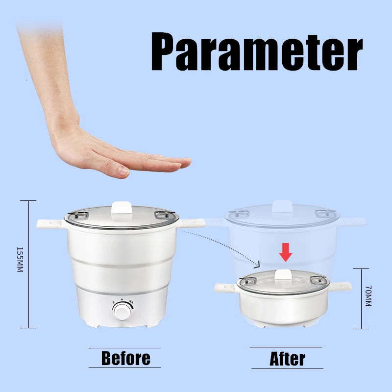 220V 1L Многофункциональный Портативный Электрический Плита лотка нагрева машины для тушеного мяса с Лапша яйца суп пароход Пособия по кулинарии горшок складной
