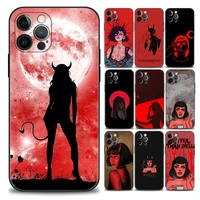 sexy devil woman phone case for iphone 11 12 13 pro max 7 8 se xr xs max 5 5s 6 6s plus soft silicone cover coque funda capa