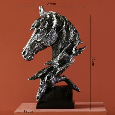 silver l Лидер продаж голова лошади абстрактные украшения для дома Hnadcrafts фигурка Миниатюрная модель стол Декор Аксессуары скульптура - Цвет: silver l