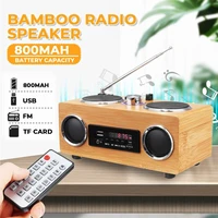 wooden retro wireless bluetooth speaker radio stereo subwoofer home sound column music center usbtffm multifunctional speaker