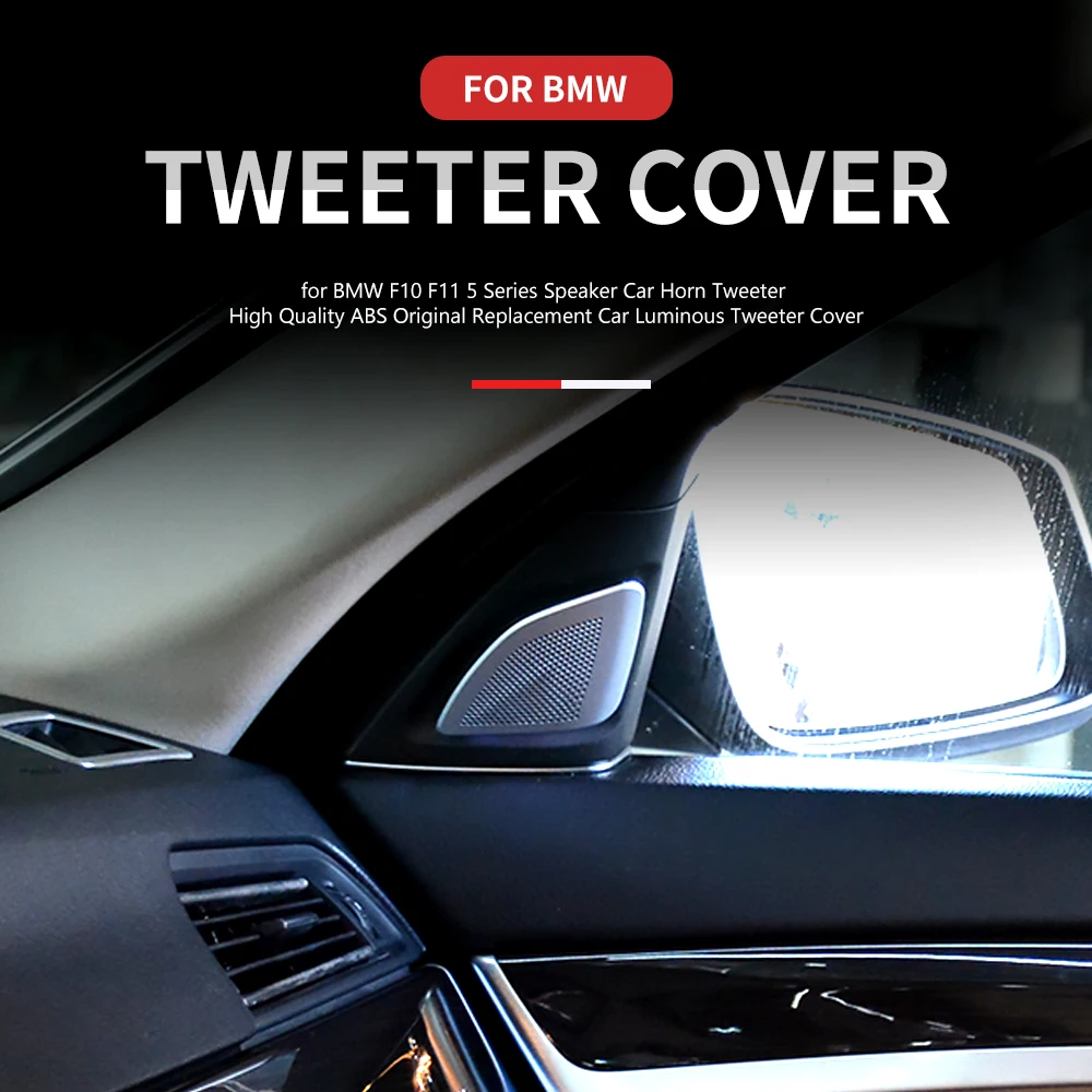 

Glow tweeter cover For-Bmw F10 F11 5 Series 2009-2016 pair left+right front door hifi system tweeter covers audio trumpet lid