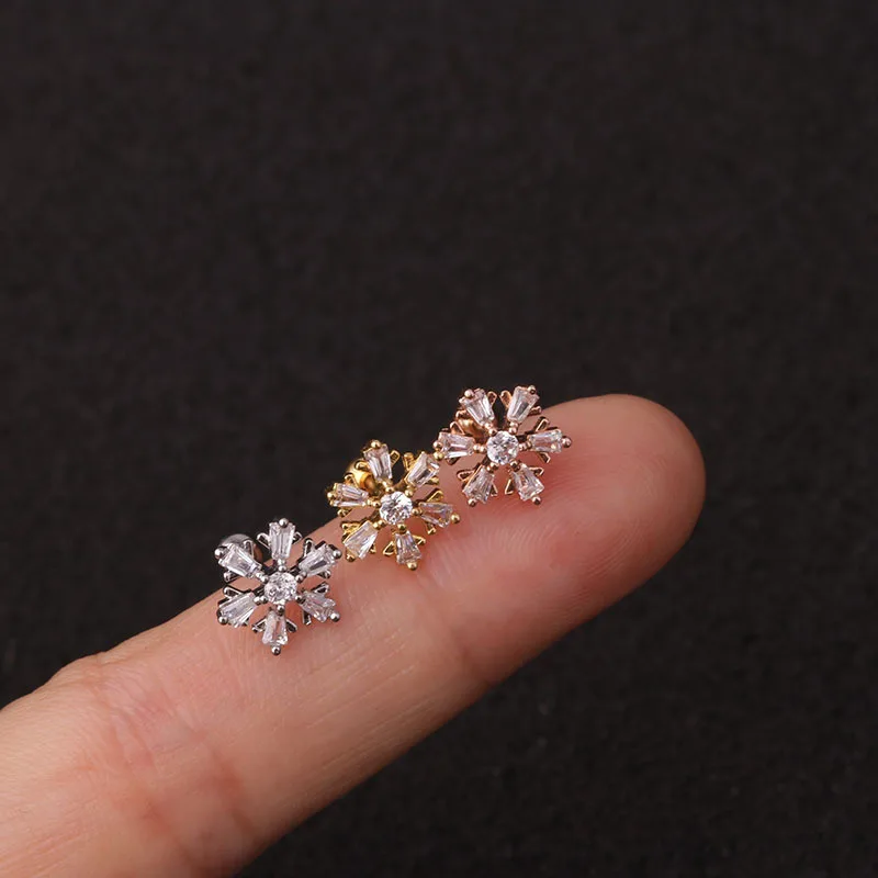 

Best Selling New Zircon Ball Ear Stud Female Stainless Steel Ear Bone Nail Piercing Ornament Ear Stud
