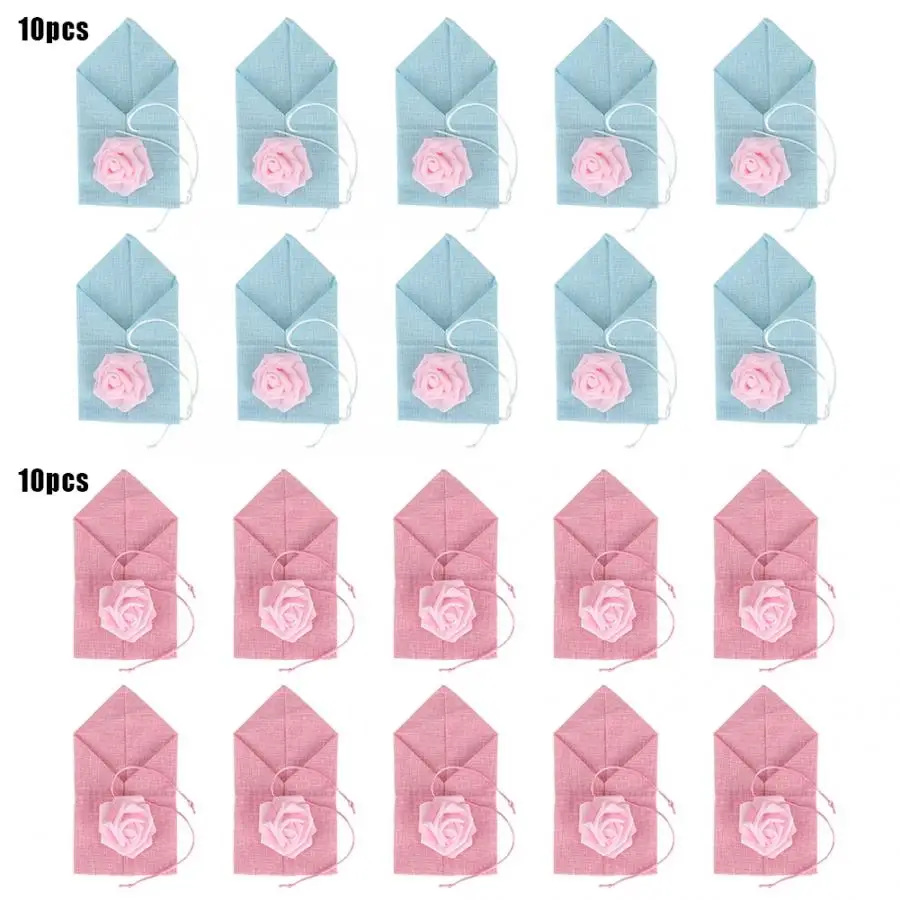 Ювелирная Подарочная коробка коробки 10 шт. конфетные сумки Льняные розы Красивые