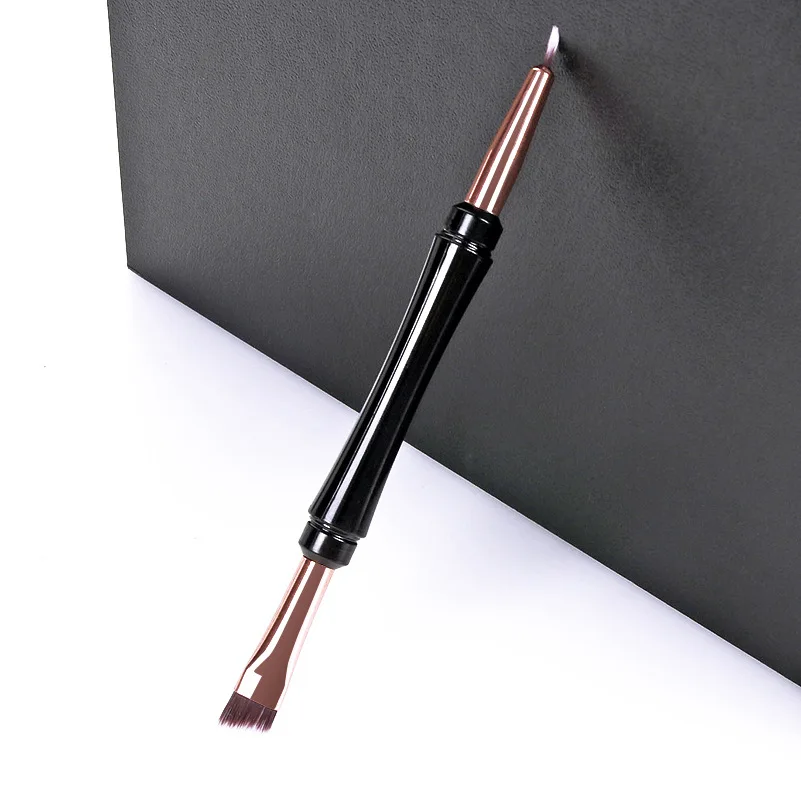 Многофункциональная двойная кисточка для Бровей Ресниц с бамбуковой ручкой косметический инструмент