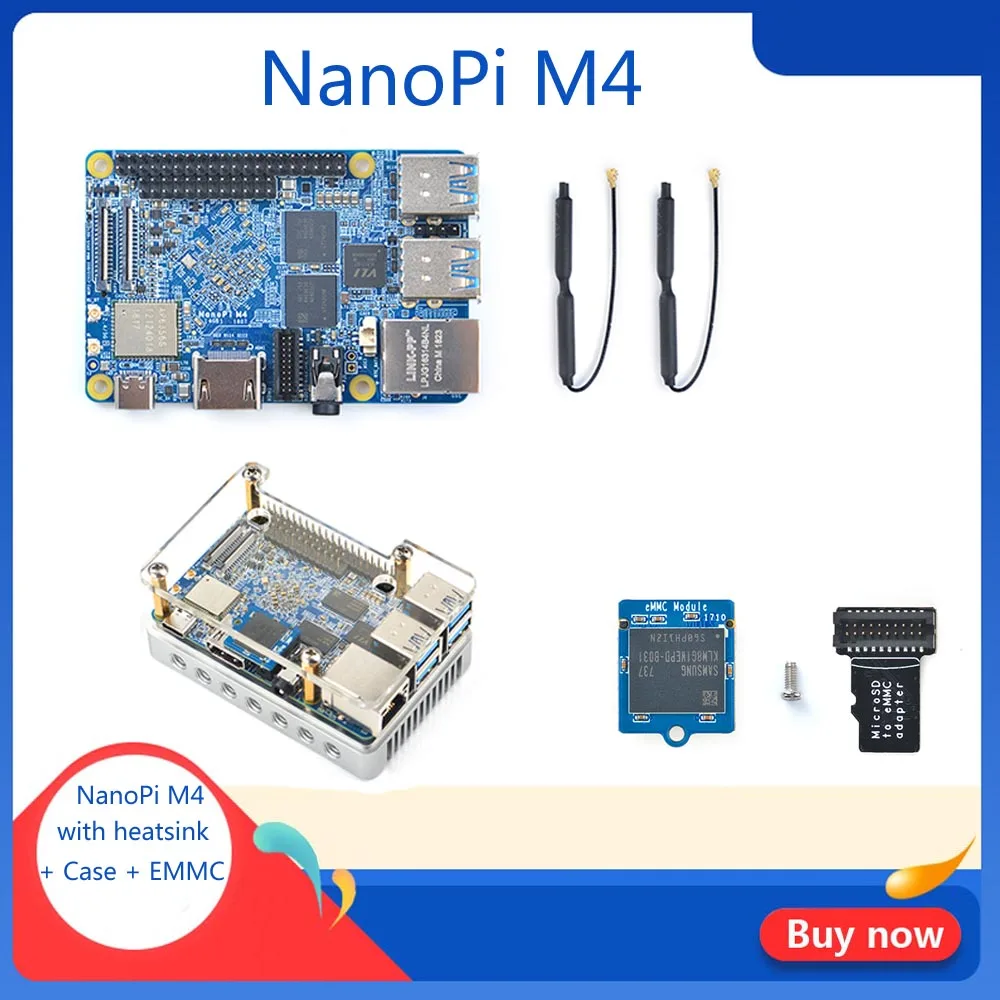 NanoPi M4 2 ГБ/4 ГБ DDR3 Rockchip RK3399 SoC 2,4G и 5G двухдиапазонный WiFi+ Bluetooth 4,1 поддерживает Ubuntu Android