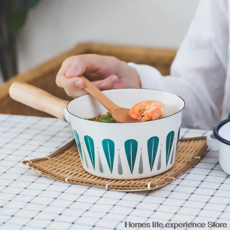 Новый эмалированный горшок для лапши быстрого нагрева посуда молока бытовой