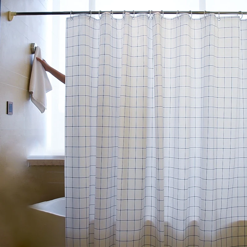 Белые квадратные плотные занавески для душа водонепроницаемая устойчивая к