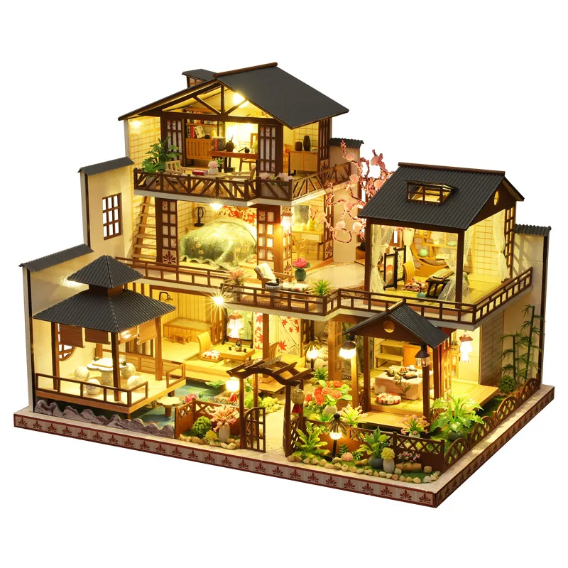 

FEOOE 2021 Antique Architectural Model DIY Cottage Mori Garden Handmade Assembling Big Villa Toy Creative Gift 3.5kg ZQW