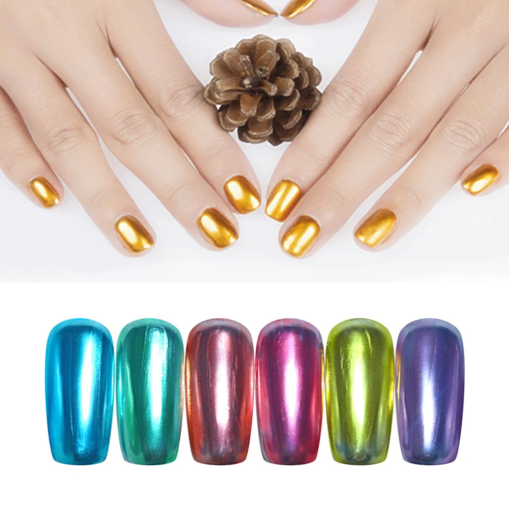 2017 Новый тренд 4 шт зеркальный эффект цвета хрома металлик серебро лак для ногтей
