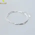 Женский многослойный браслет из серебра 925 пробы, с змеиным плетением