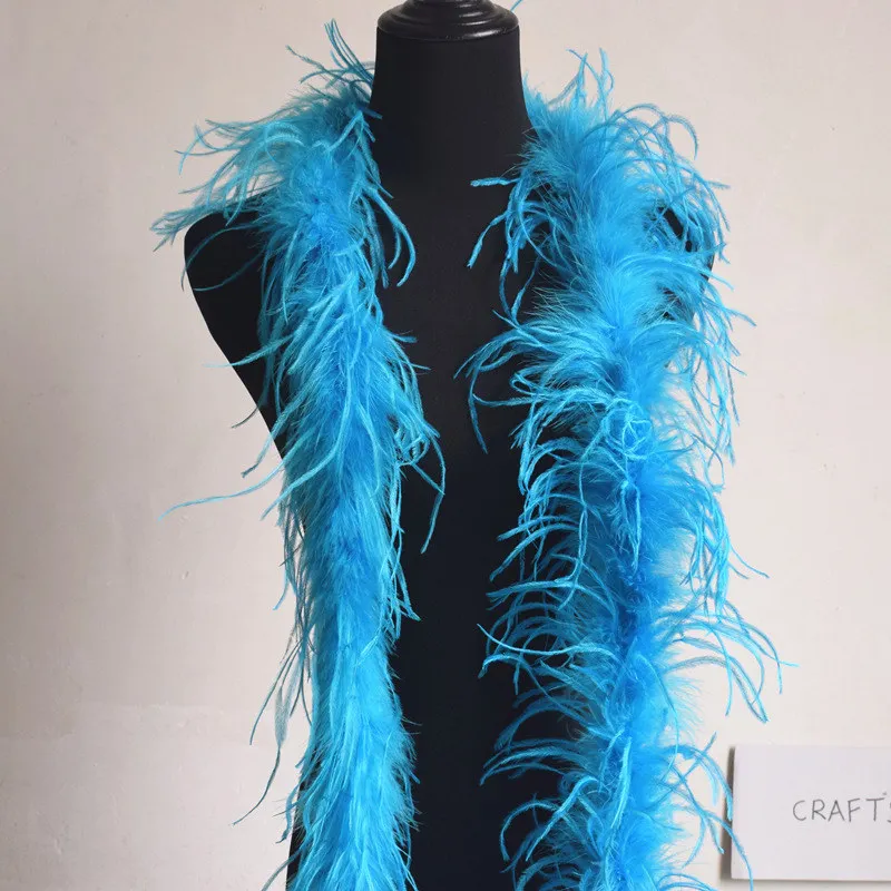 Light blue 2 м пушистое страусиное перо боа юбка костюмы/отделка для вечерние/Костюм Ремесло страусиное перо в Свадебные украшения - Color: Light blue