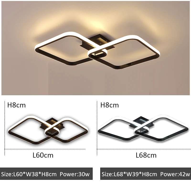 $24.57 New Modern LED Ceiling Lamp For Living room Dinning room Kitchen Aisle Indoor Light Fixtures Black&White 110V 220V