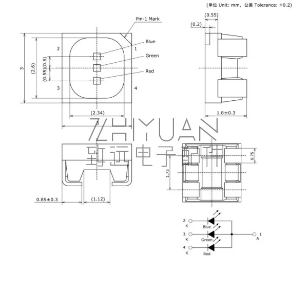 Оригинальный Новый светодиодный диодный чип NSSM126TE 3030 SMD RGB | Лампы и освещение