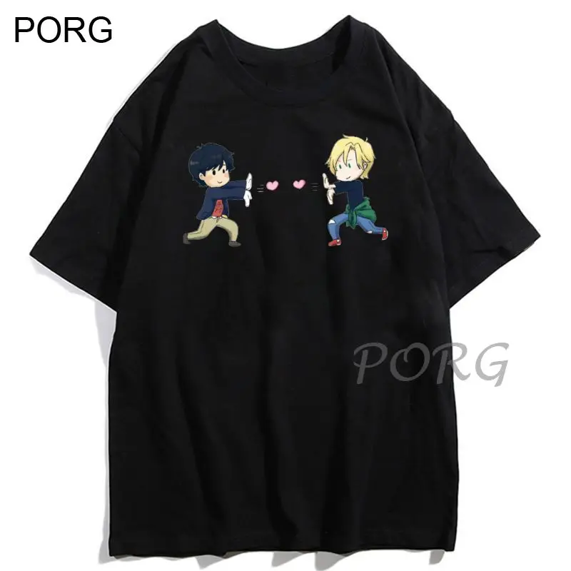 

Футболка женская с забавным японским аниме принтом бананов и рыбок, уличная одежда для манги, Повседневная рубашка с коротким рукавом, Топ в...