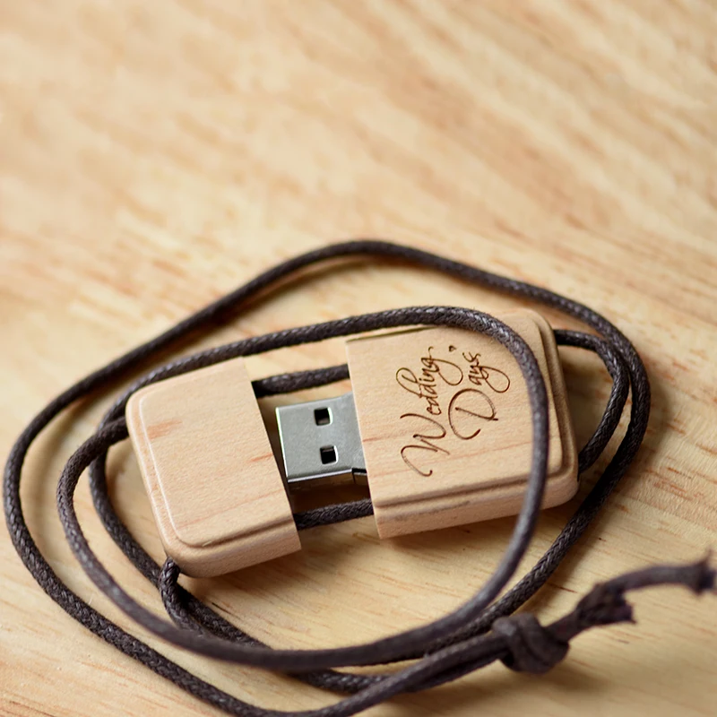 USB флеш накопитель POWERONE деревянный с веревкой 4 64 Гб|USB флэш-накопители| |