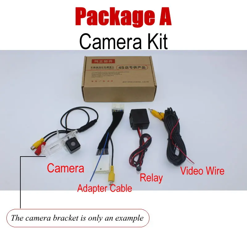 Camera Kit Автомобильная камера заднего вида для Renault Captur 2013~, совместимая с оригинальным экраном, разъем адаптера RCA - Название цвета: Camera Kit