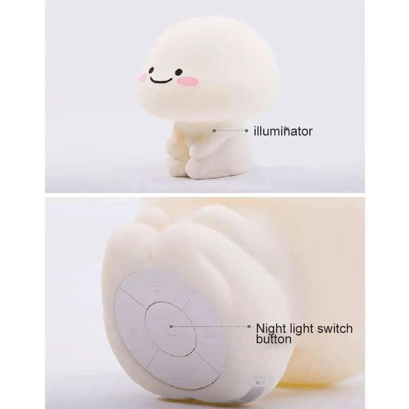 

Lamp Soft Silicone Touch Sensor Cartoon Night Light Cute Shaped Lamp for Kids HEE889