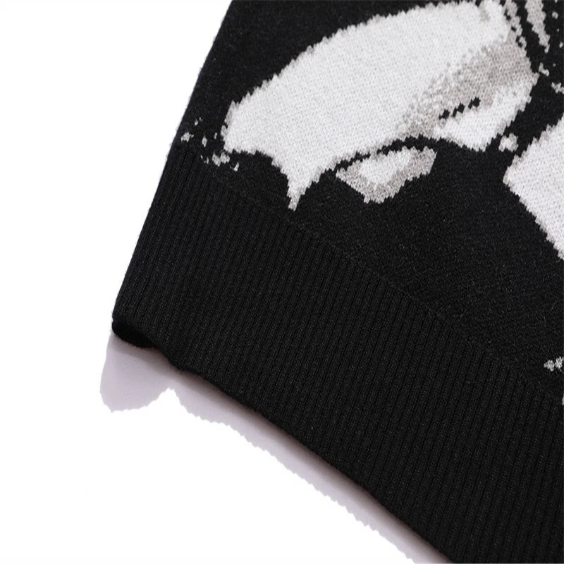 

Mens Hip Hop Streetwear Harajuku Autumn Cotton Pullover Sweater Vintage Retro Japanese Style Anime Girl Knitted Sweater
