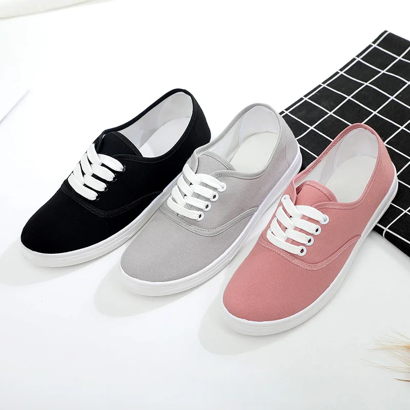 

High quality New Women Canvas Shoes Breathable Fashion Brand Women Flat Shoes Woman Sneakers White shoesjh8sd