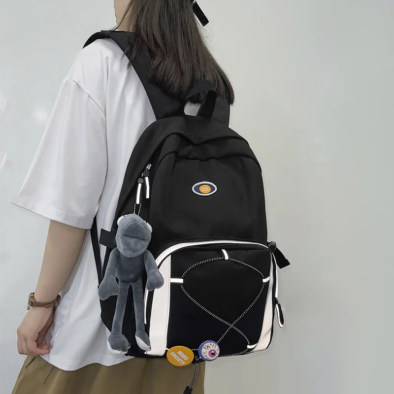 

DCIMOR New Kawaii Waterproof Nylon Women Backpack Female Drawstring College School Bag Reflective Cool Laptop Backpack Book Bags