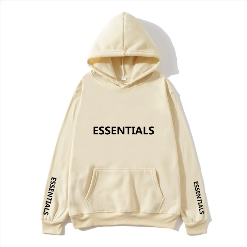 

ESSENTIALS Brand Plus Velvet Hoodie Justin Bieber Essentials Loose Solid Color Hoodies Men Women High Quality Casual Sweatshirts